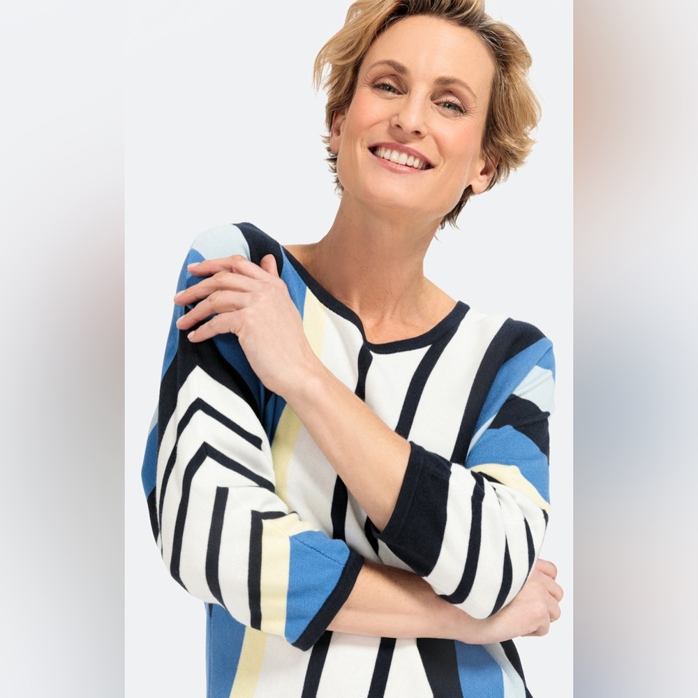 BONITA NWT RARE XXL Striped Fine Knit Pullover Sweater • Germany Exclusive - Picture 9 of 12